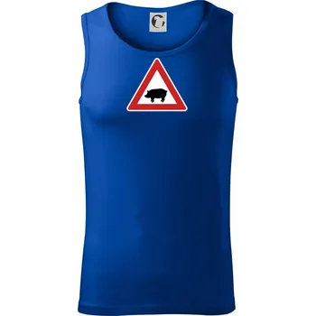 Dopravní značka - Pozor prase domácí - Tílko pánské Core - 2XL ( Královská modrá )