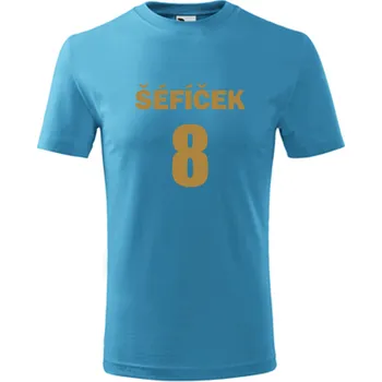 Dětská móda Tyrkysové dětské tričko Šéfíček 8 - dárky pro 8 letého kluka - barva tyrkysová - velikost 10let