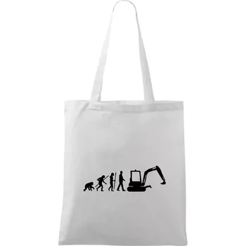 Evoluce bagr malý - Taška bavlněná - 42 x 38 cm ( Bílá )