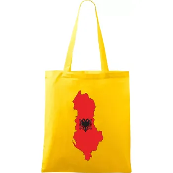 Nákupní taška Albánie mapa a znak - Taška bavlněná - 42 x 38 cm ( Žlutá )