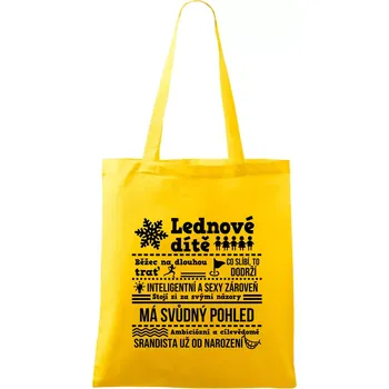 Narozeniny leden - Taška bavlněná - 42 x 38 cm ( Žlutá )