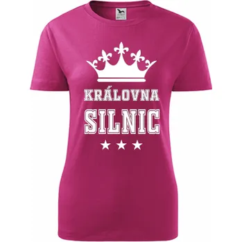 Purpurové dámské tričko královna silnic - dárek pro řidičku kamionu - barva purpurová - velikost XL