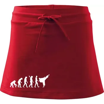 Dámská sukně Karate Evoluce - kop - Sportovní sukně - two in one - S ( Červená )