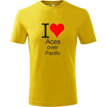 Žluté dětské tričko I love Aces over Pacific - barva žlutá - velikost 10let