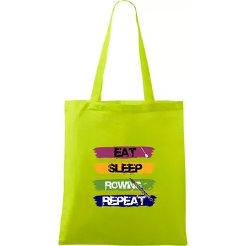 Eat sleep rowing repeat barevné - Taška bavlněná - 42 x 38 cm ( Limetková )