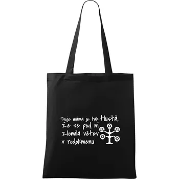 Nákupní taška Tvoje mama je tak tlustá - větev - Taška bavlněná - 42 x 38 cm ( Černá )