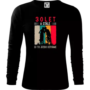 Pánské oblečení Výročí cyklista 30 - Triko s dlouhým rukávem FIT-T long sleeve - M ( Černá )