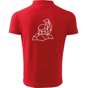 Pánská košile Geometrie lední medvěd na ledu - Polokošile pánská Pique Polo 203 - 3XL ( Červená )