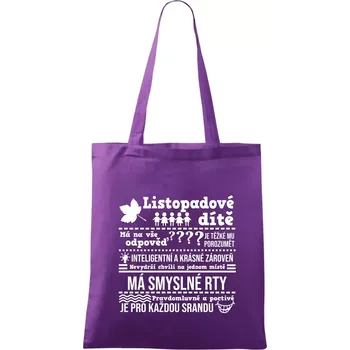 Narozeniny listopad - Taška bavlněná - 42 x 38 cm ( Fialová )