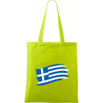 Řecko vlajka - štětkou - Taška bavlněná - 42 x 38 cm ( Limetková )