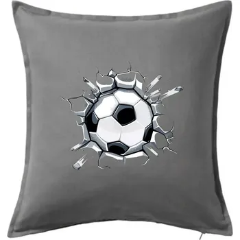 Polštář Fotbalový míč v triku - Polštář 50x50 - 50x50 - Pouze potah ( Tmavě šedý melír )