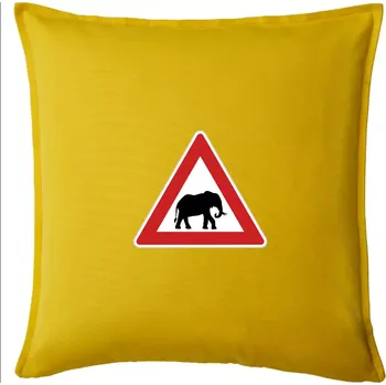 Polštář Dopravní značka - Pozor slon - Polštář 50x50 - 50x50 - Pouze potah ( Žlutá )
