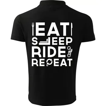 Pánská košile Eat sleep ride moto - Polokošile pánská Pique Polo 203 - 2XL ( Černá )