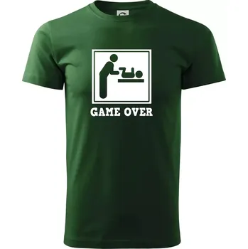 Pánské tričko Game over miminko - Triko extra velké (5-8XL) - 8XL ( Lahvově zelená )