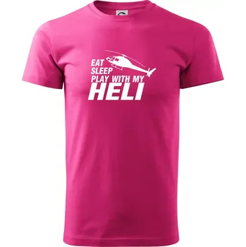 Pánská móda Eat Sleep Play With My Heli - Klasické pánské triko vyšší gramáže - XL ( Purpurová )