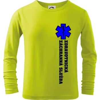 Dětská móda Hvězda života - zdravotnická záchranná služba - Triko dětské Long Sleeve - 122 cm/6 let ( Limetková )