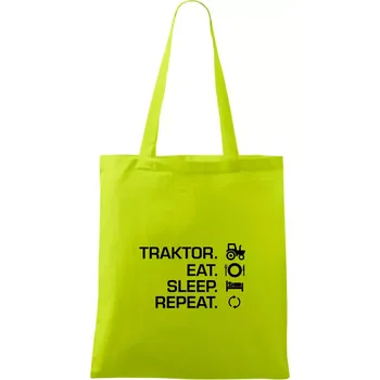 Traktor eat sleep repeat - Taška bavlněná - 42 x 38 cm ( Limetková )