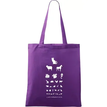 Oční test zvířatka - Taška bavlněná - 42 x 38 cm ( Fialová )