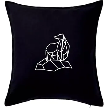 Polštář Geometrie lední medvěd na ledu - Polštář 50x50 - 50x50 - Pouze potah ( Černá )