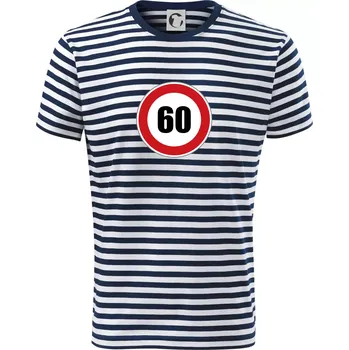 Pánské oblečení Dopravní značka - omezení rychlosti 60 - Triko na vodu - 2XL ( Prouhovaná )