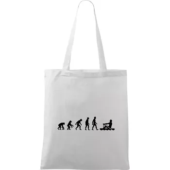 Evoluce veslování 1 človek - Taška bavlněná - 42 x 38 cm ( Bílá )
