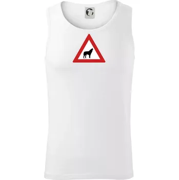Dopravní značka - Pozor vlk - Tílko pánské Core - M ( Bílá )