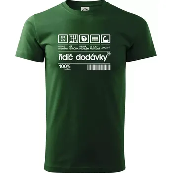 Pánské tričko Čárový kód - řidič dodávky - Triko extra velké (5-8XL) - 8XL ( Lahvově zelená )