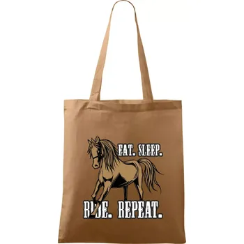 Nákupní taška Eat Sleep Ride Repeat Western - Taška bavlněná - 42 x 38 cm ( Cappuccino )