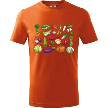 Chlapecké tričko Zelenina ze zahrádky - Tričko dětské bavlněné - 98 cm / 2 roky ( Oranžová )