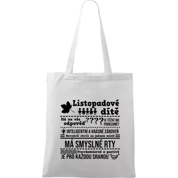 Narozeniny listopad - Taška bavlněná - 42 x 38 cm ( Bílá )