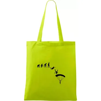 Evoluce parašutista seskok - Taška bavlněná - 42 x 38 cm ( Limetková )