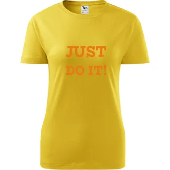 Žluté dámské tričko Just do it - barva žlutá - velikost XXL