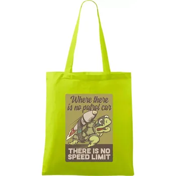 Želva na cestách - Taška bavlněná - 42 x 38 cm ( Limetková )