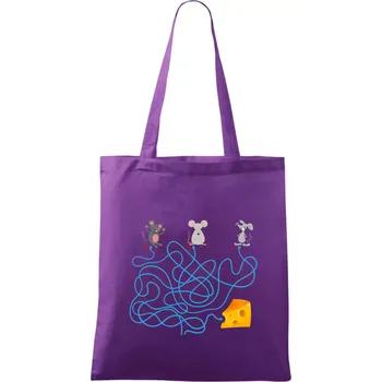 Myší cesta hlavolam - Taška bavlněná - 42 x 38 cm ( Fialová )