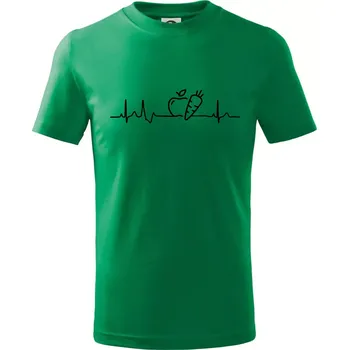 Chlapecké tričko EKG zelenina - Tričko dětské bavlněné - 98 cm / 2 roky ( Středně zelená )