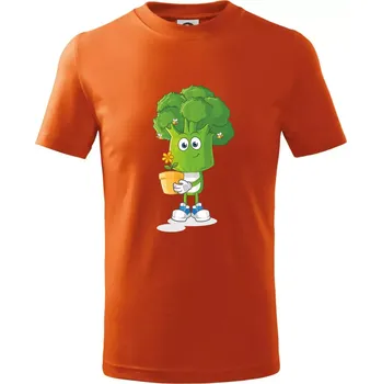 Chlapecké tričko Brokolice zahrádkář - Tričko dětské bavlněné - 104-110cm / 3-4 roky ( Oranžová )