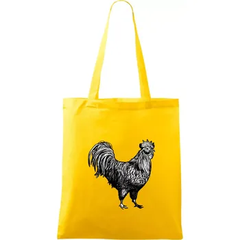 Nákupní taška Kohout kreslený černobílý - Taška bavlněná - 42 x 38 cm ( Žlutá )