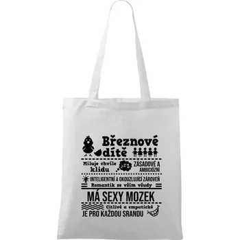 Narozeniny březen - Taška bavlněná - 42 x 38 cm ( Bílá )