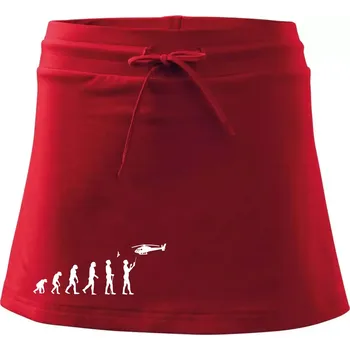 Dámská sukně Evoluce modeláře - Sportovní sukně - two in one - S ( Červená )