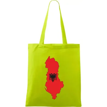 Albánie mapa a znak - Taška bavlněná - 42 x 38 cm ( Limetková )