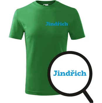 Zelené dětské tričko Jindřich - dětské tričko se jménem - barva zelená - velikost 4roky