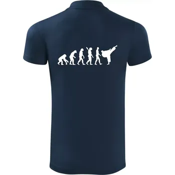 Pánská košile Karate Evoluce - kop - Polokošile Victory sportovní (dresovina) - S ( Námořní modrá (velmi tmavá - téměř černá) )