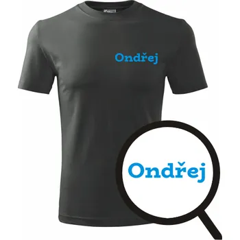 Pánská móda Grafitové tričko Ondřej - tričko se jménem - barva antracit - velikost M