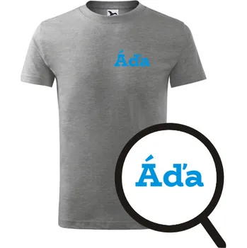 Chlapecké tričko Šedé dětské tričko Áďa - dětské tričko se jménem - barva šedá - velikost 6let