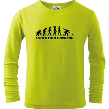 Dětská móda Evoluce bowling - Triko dětské Long Sleeve - 146 cm/10 let ( Limetková )