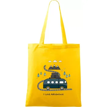 Cesta přírodou I love Adventure - Taška bavlněná - 42 x 38 cm ( Žlutá )