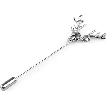 Nástroj na niť a příze Ozdobný špendlík jelen, barva 1 platina