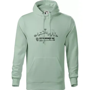 Pánská mikina Profil Cesta hrdinov SNP - Mikina pánská Cape s kapucí - 5XL ( Sage )