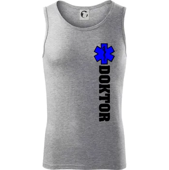 Hvězda života - doktor - Tílko pánské Core - L ( Tmavě šedý melír )