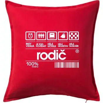 Polštář Čárový kód rodič - Polštář 50x50 - 50x50 - Pouze potah ( Červená )